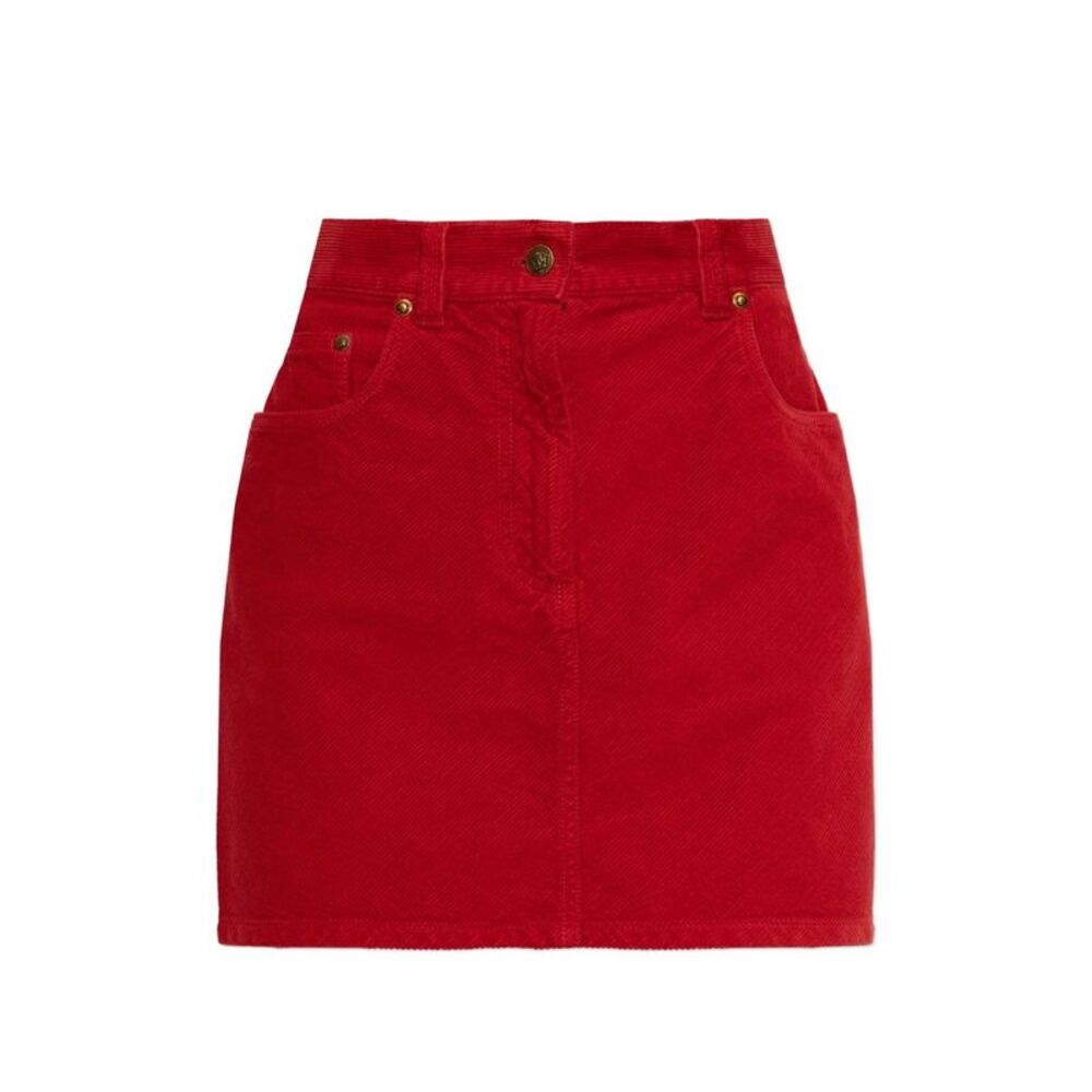 Versace Women Velvet Cotton Skirt